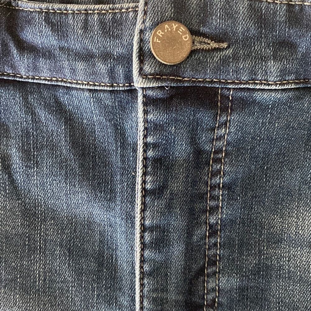 Frayed High Rise Denim Shorts 29 Raw Hem Zip Up Summer - Picture 4 of 12